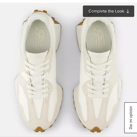 New Balance WS327LA White Moonbeam Leather Athletic Shoes - Picture 2 of 16